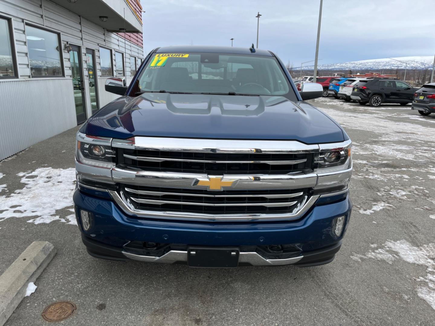 2017 Blue /black leather Chevrolet Silverado 1500 High Country Crew Cab Short Box 4WD (3GCUKTEJ2HG) with an 6.2L V8 OHV 16V engine, 6A transmission, located at 1960 Industrial Drive, Wasilla, 99654, (907) 274-2277, 61.573475, -149.400146 - Photo#6